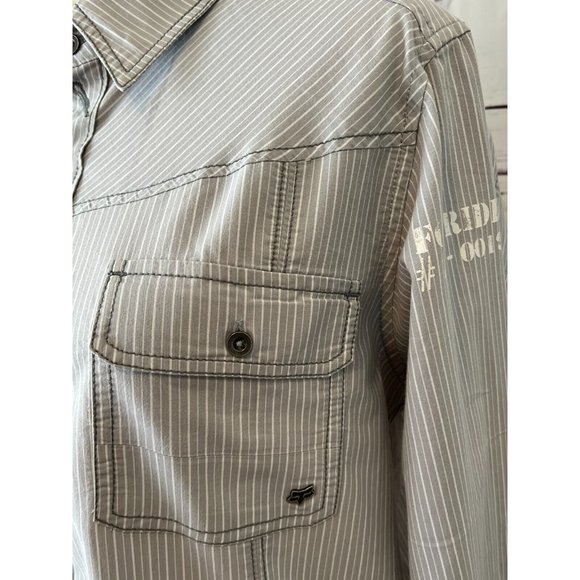 Fox Racing Medium shirt Rockabilly Moto riders Mens Long Sleeve Button Front - Picture 2 of 9